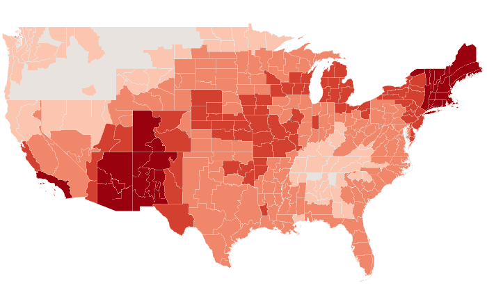 Observed temperature departure from normal for SON 2017