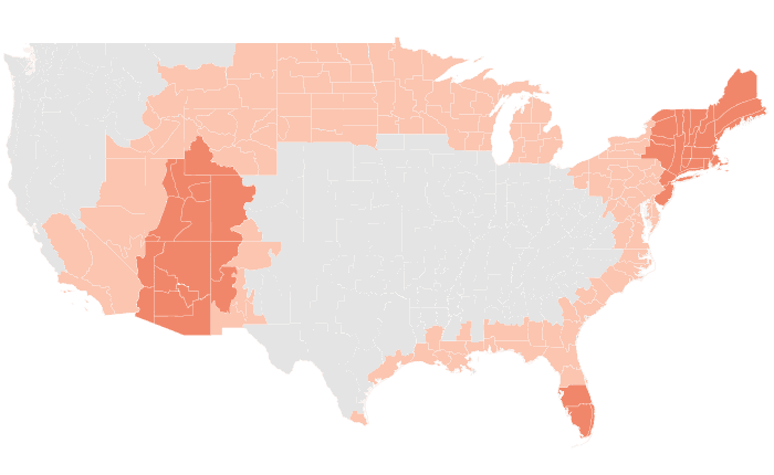 NOAA Climate Prediction Center temperature outlook for SON 2017, redrawn by division