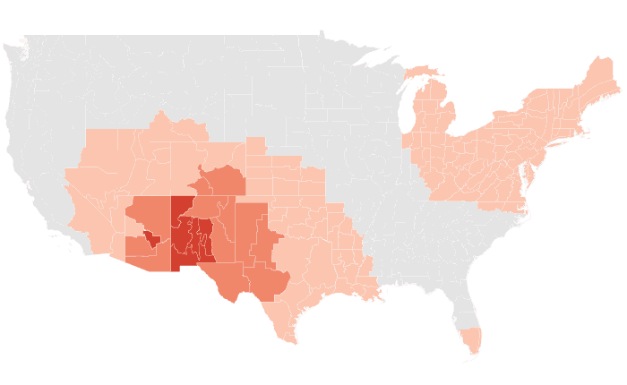 NOAA Climate Prediction Center temperature outlook for OND 2017, redrawn by division