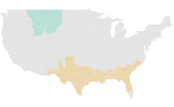 NOAA Climate Prediction Center precipitation outlook for NDJ 2017-18, redrawn by division