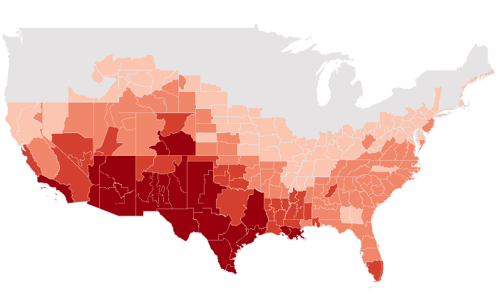 Temperature outlook map for FMA 2018