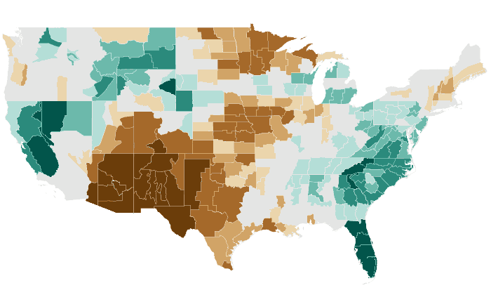 Observed precipitation departure from normal for MAM 2018