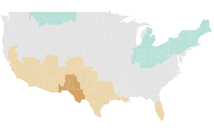 NOAA Climate Prediction Center precipitation outlook for MAM 2018, redrawn by division