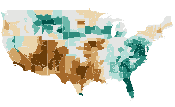 Observed precipitation departure from normal for AMJ 2018