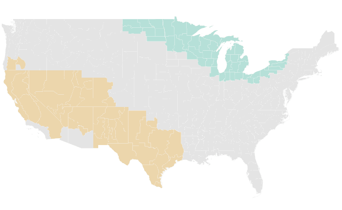 NOAA Climate Prediction Center precipitation outlook for AMJ 2018, redrawn by division