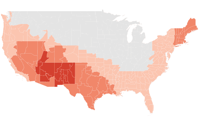 NOAA Climate Prediction Center temperature outlook for MJJ 2018, redrawn by division