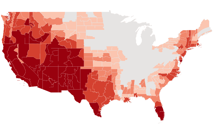 Temperature outlook map for JJA 2018