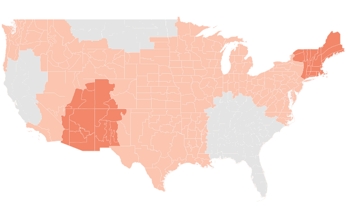 NOAA Climate Prediction Center temperature outlook for SON 2018, redrawn by division