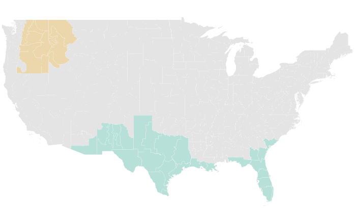 NOAA Climate Prediction Center precipitation outlook for OND 2018, redrawn by division