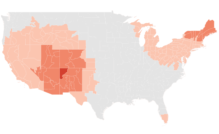 NOAA Climate Prediction Center temperature outlook for OND 2018, redrawn by division