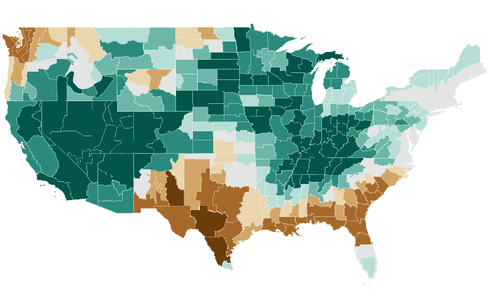 Observed precipitation departure from normal for JFM 2019