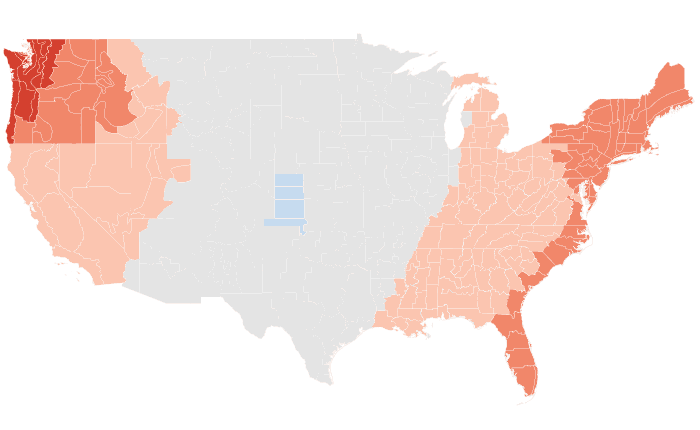 NOAA Climate Prediction Center temperature outlook for MJJ 2019, redrawn by division