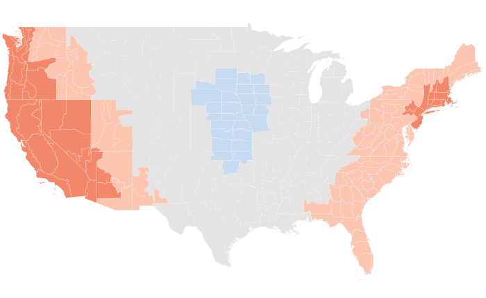 NOAA Climate Prediction Center temperature outlook for JJA 2019, redrawn by division