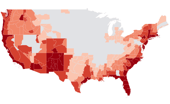 Temperature outlook map for JJA 2019