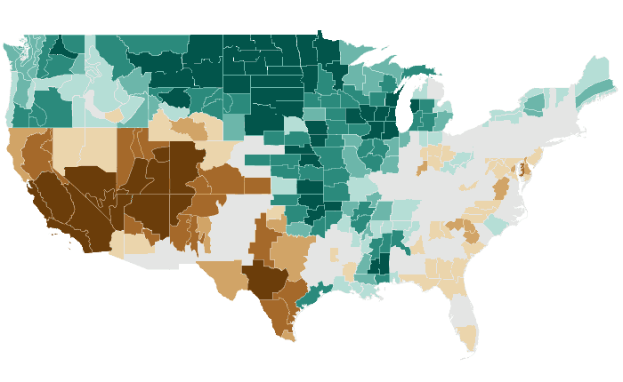 Observed precipitation departure from normal for ASO 2019