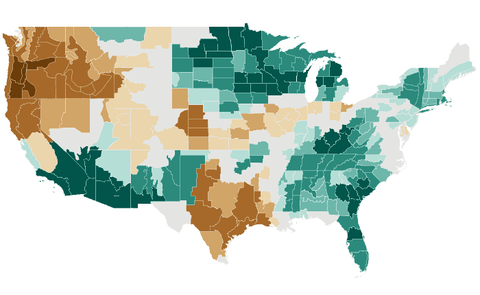 Observed precipitation departure from normal for OND 2019