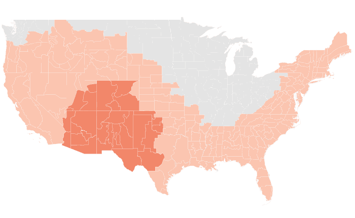 NOAA Climate Prediction Center temperature outlook for NDJ 2019-20, redrawn by division