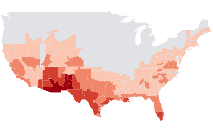 Temperature outlook map for FMA 2020