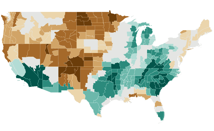 Observed precipitation departure from normal for MAM 2020