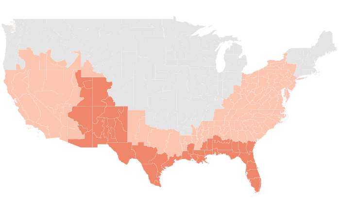 NOAA Climate Prediction Center temperature outlook for MAM 2020, redrawn by division