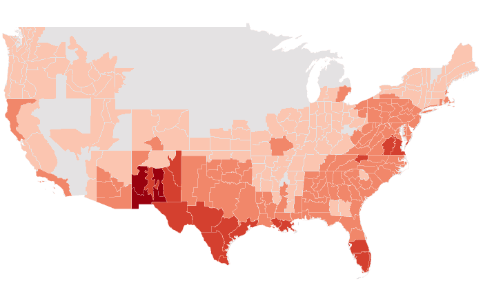 Temperature outlook map for MAM 2020