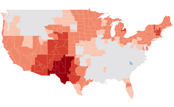 Observed temperature departure from normal for MJJ 2020
