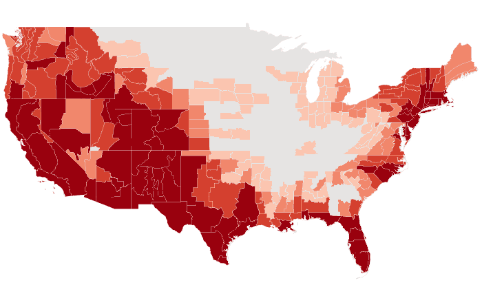 Temperature outlook map for JJA 2020