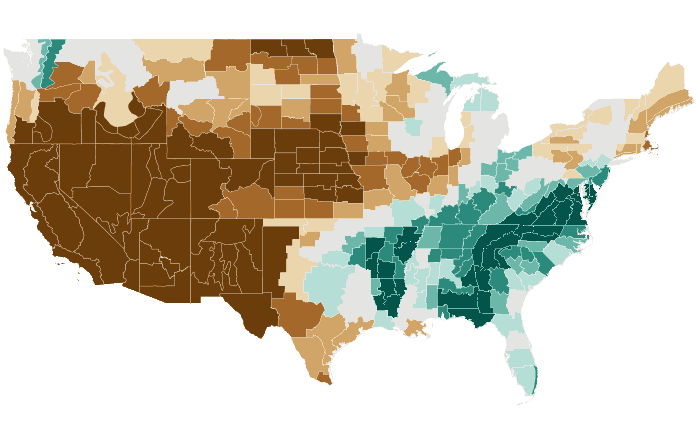 Observed precipitation departure from normal for ASO 2020