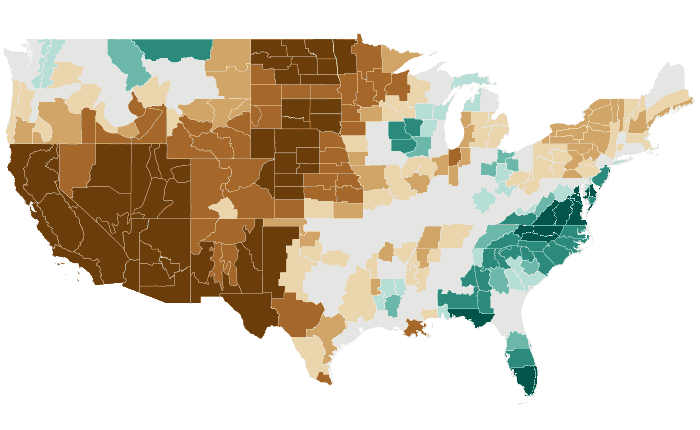 Observed precipitation departure from normal for SON 2020