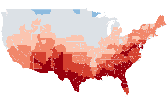 Temperature outlook map for JFM 2021