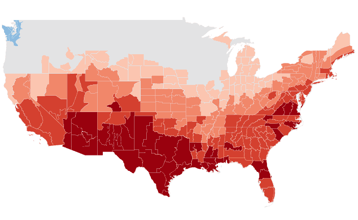 Temperature outlook map for FMA 2021