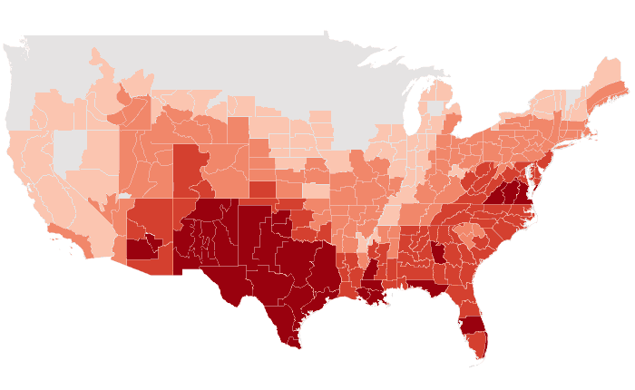 Temperature outlook map for MAM 2021
