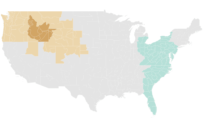 NOAA Climate Prediction Center precipitation outlook for MJJ 2021, redrawn by division