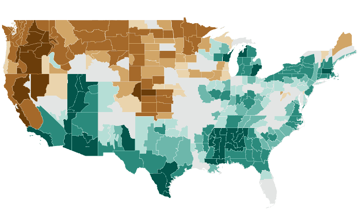 Observed precipitation departure from normal for JJA 2021