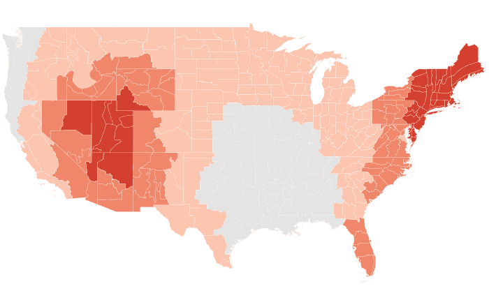 NOAA Climate Prediction Center temperature outlook for ASO 2021, redrawn by division