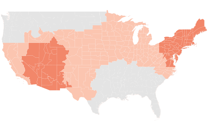 NOAA Climate Prediction Center temperature outlook for SON 2021, redrawn by division