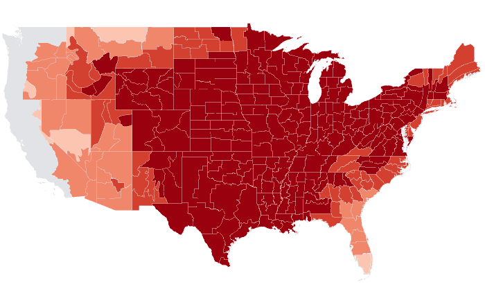 Observed temperature departure from normal for OND 2021