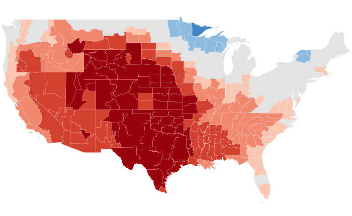 Observed temperature departure from normal for NDJ 2021-22