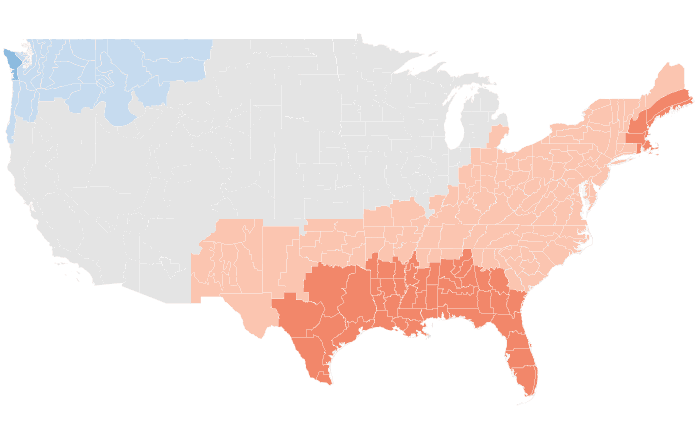 NOAA Climate Prediction Center temperature outlook for JFM 2022, redrawn by division