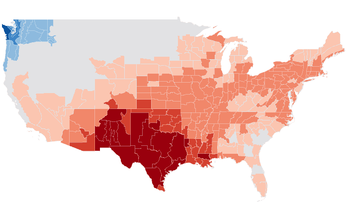 Temperature outlook map for MAM 2022