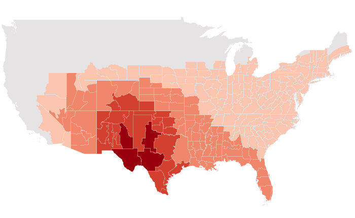 NOAA Climate Prediction Center temperature outlook for AMJ 2022, redrawn by division