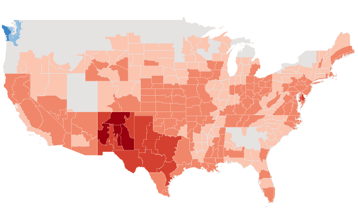 Temperature outlook map for AMJ 2022