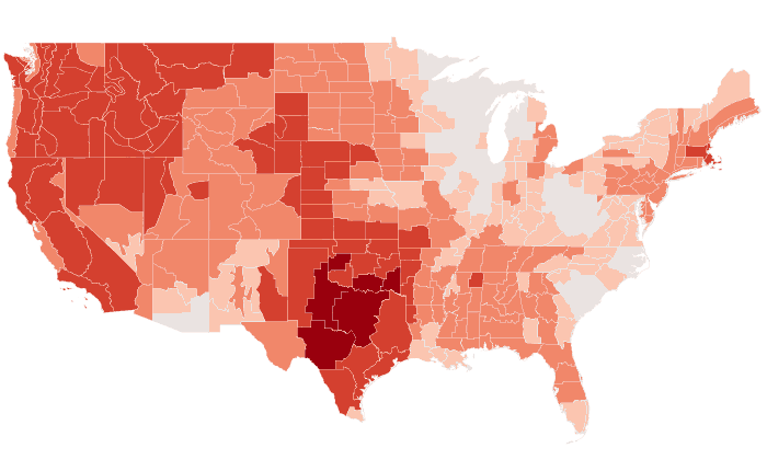 Observed temperature departure from normal for JJA 2022