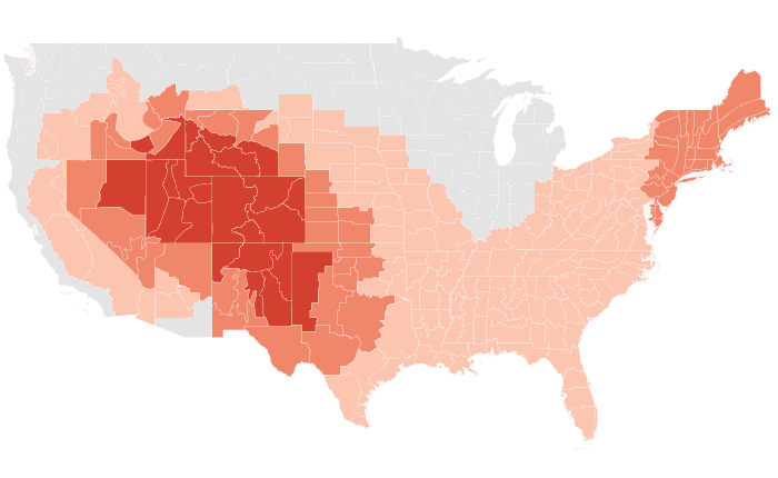 NOAA Climate Prediction Center temperature outlook for JJA 2022, redrawn by division