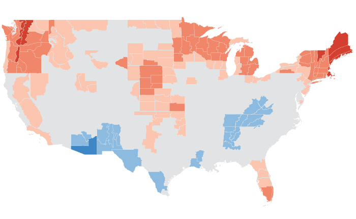 Observed temperature departure from normal for SON 2022