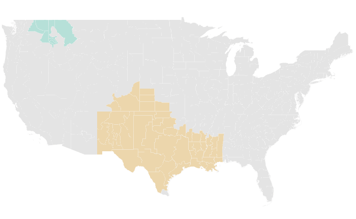 NOAA Climate Prediction Center precipitation outlook for OND 2022, redrawn by division