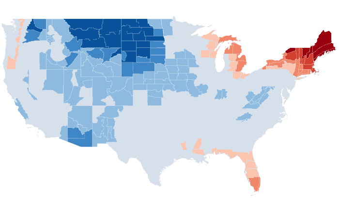 Observed temperature departure from normal for OND 2022