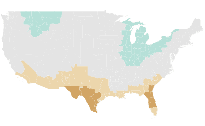 NOAA Climate Prediction Center precipitation outlook for DJF 2022-23, redrawn by division