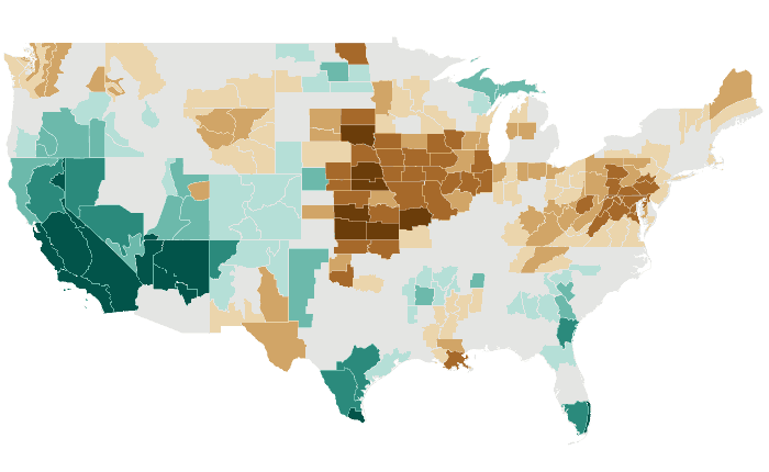 Observed precipitation departure from normal for MAM 2023