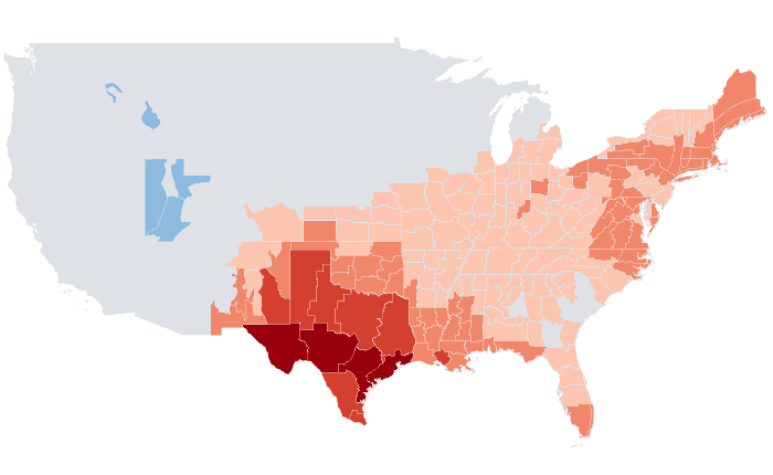 Temperature outlook map for MAM 2023